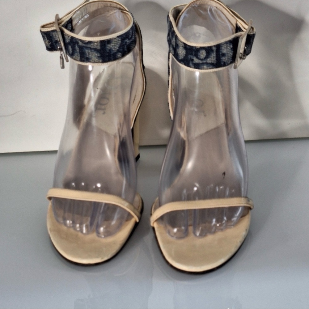Dior Beige and Blue Sandals vintage size 38